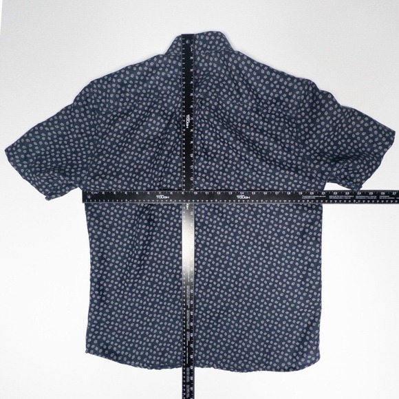 Johnnie-O Hangin Out Shirt Mens Medium Blue Button Down Linen Blend Short Sleeve - Picture 4 of 6